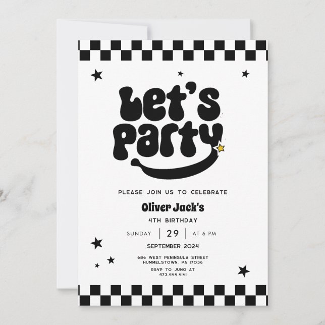 Feliz Cara Qualquer Convite De Aniversário De Idad (Frente)