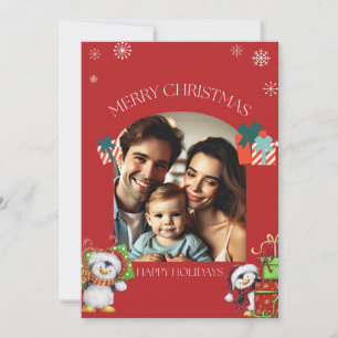 Feliz Cartão com fotos da Família de Natal com Pin