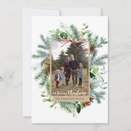 Feliz Cartão com fotos de Aquarela de Natal