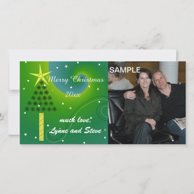 Feliz Cartão com fotos de Árvore de Natal (Frente)