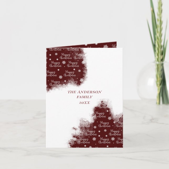 Feliz cartão com fotos de lavagem com aquarela de  (Frente)