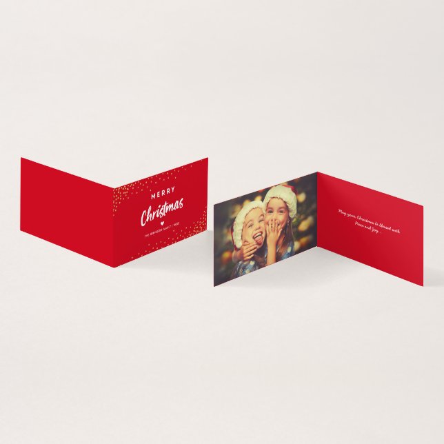 Feliz Cartão com fotos de Natal (Interior e exterior)