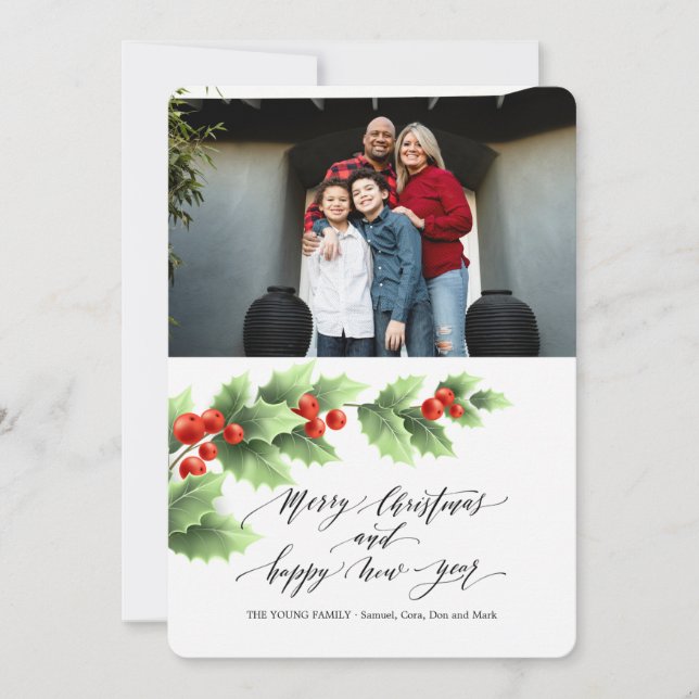 Feliz Cartão com fotos de Natal (Frente)