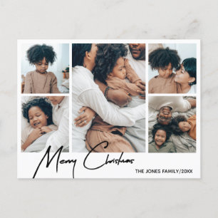 Feliz Cartão com fotos de Natal Cinco Imagens