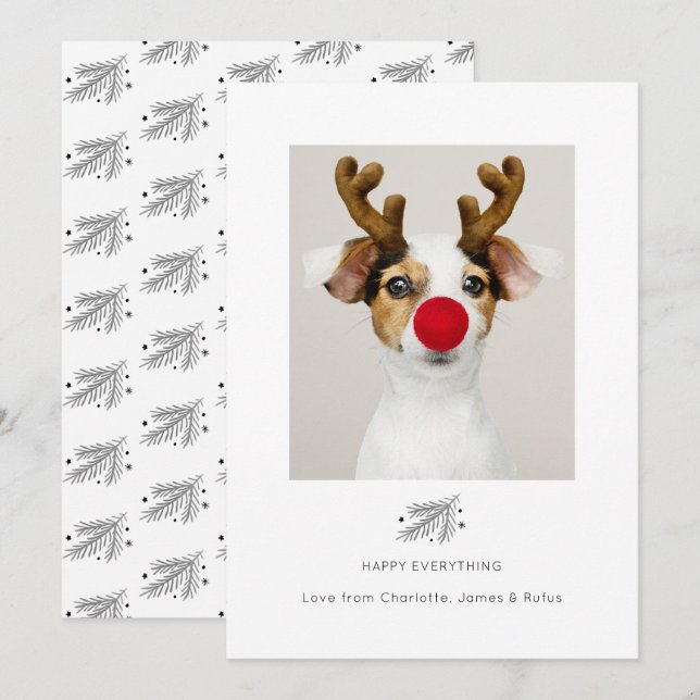 Feliz Cartão com fotos de Natal Tudo (Frente/Verso)