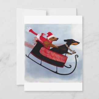 Feliz Cartão Dachshund Sleigh de Natal