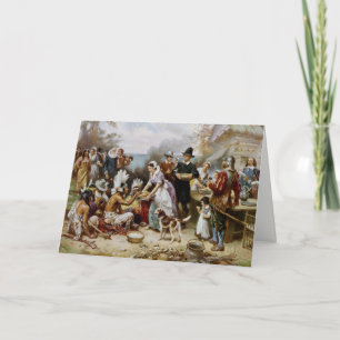 Feliz Cartão de Ação de Graças Peregrino/Indígena