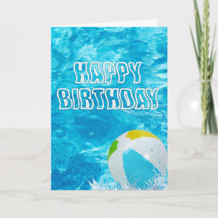 Feliz Cartão de Água de Piscina de Aniversário