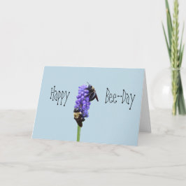 Feliz Cartão de Aniversário Azul De Bee Day