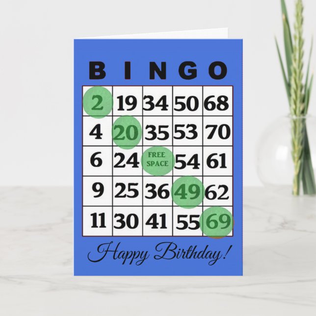 Feliz Cartão de Aniversário BINGO (Frente)