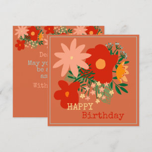 FELIZ Cartão de Aniversário com as flores originai