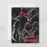 Feliz Cartão de Aniversário com Banda de Jazz