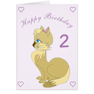 Feliz Cartão de Aniversário com Cat - Personalizad