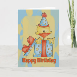 Feliz Cartão de Aniversário com Pato