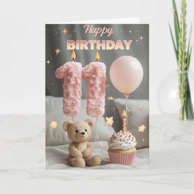Feliz Cartão de Aniversário de 11 (Frente)
