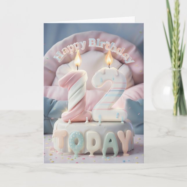 Feliz Cartão de Aniversário de 12 (Frente)