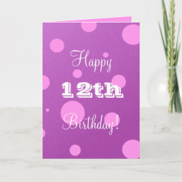Feliz Cartão de Aniversário de 12 para Menina