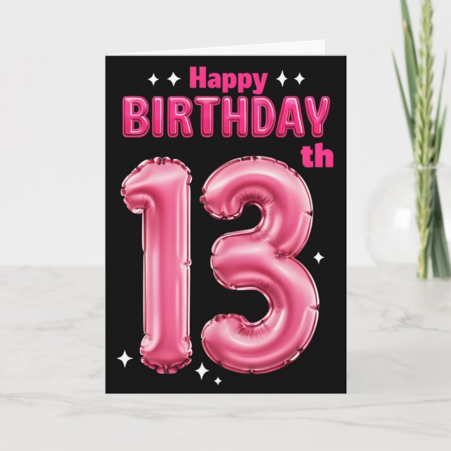 Feliz Cartão de Aniversário de 13 (Frente)