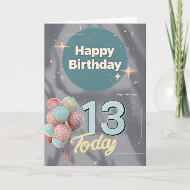 Feliz Cartão de Aniversário de 13 (Frente)