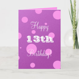 Feliz Cartão de Aniversário de 13 para Menina