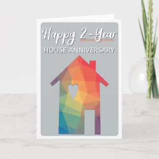 Feliz cartão de aniversário de 2 anos da casa