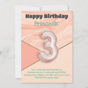 Feliz Cartão de Aniversário de 3 anos