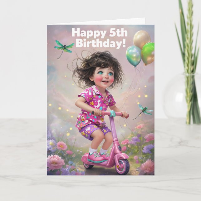 Feliz Cartão de Aniversário de 5 (Frente)