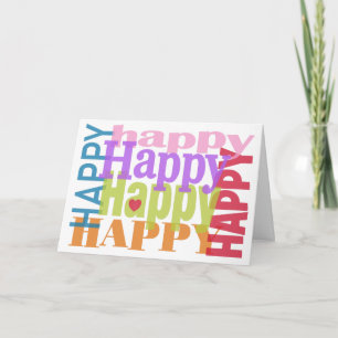 Feliz Cartão de Aniversário de Coração Feliz