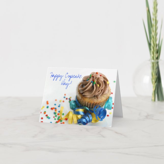 Feliz Cartão de Aniversário do Dia do Cupcake (Frente)