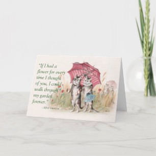 Feliz Cartão de Aniversário - Gatos Apaixonados