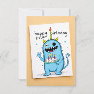 Feliz cartão de aniversário monstro