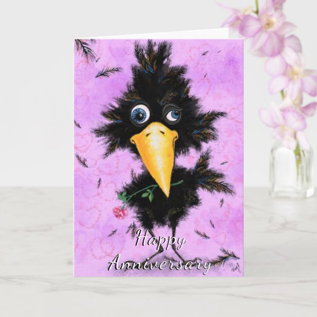 Feliz Cartão De Aniversário No Amor, Crow Romântic (Orquídea)