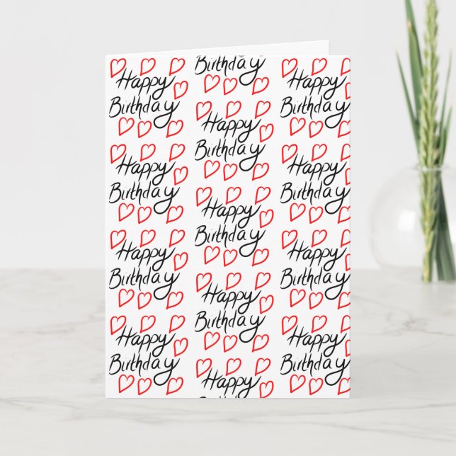 Feliz Cartão de Aniversário para Corações Felizes (Frente)