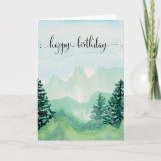 Feliz Cartão De Aniversário Para Ele, Montanhas Wa