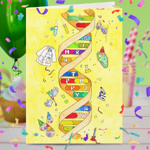 Feliz cartão de aniversário para nerd de ciência