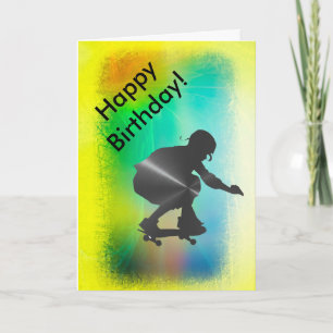Feliz Cartão de Aniversário para o Skate Boarder