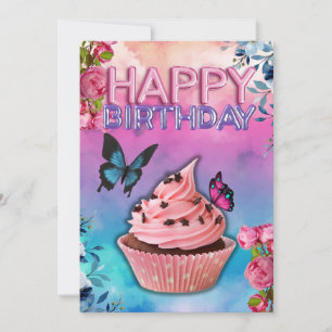 Feliz Cartão de Aniversário (Tema da Borboleta)