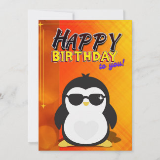Feliz Cartão de Aniversário (Tema do Pinguim)