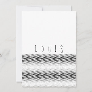 FELIZ | Cartão de anúncio de nascimento preto pont