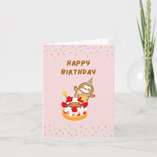 Feliz Cartão de Bolo de Aniversário