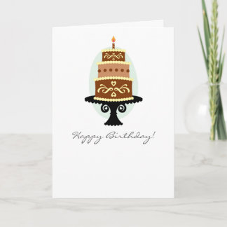 Feliz Cartão de Bolo de Chocolate de Aniversário