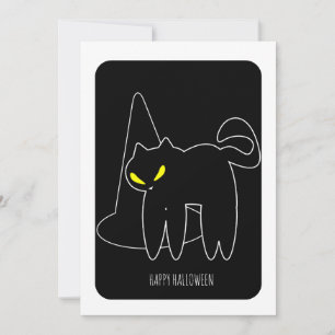 Feliz Cartão de Chapéu de Bruxa Negra de Halloween