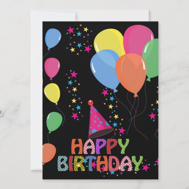 Feliz Cartão de Convite de Aniversário (Frente)