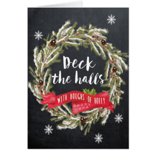 Feliz cartão de cumprimentos de Natal Deck the Ha
