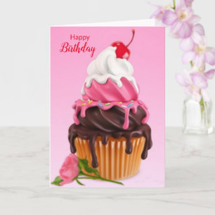 Feliz Cartão de cupcake de Aniversário