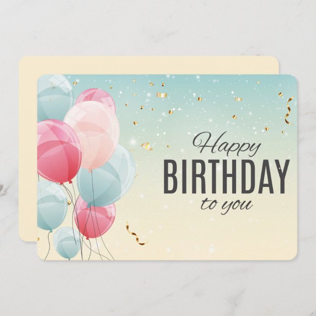 Feliz Cartão de Férias de Aniversário (Frente/Verso)