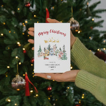 Feliz Cartão de Natal | Cena de Snowy Winter House