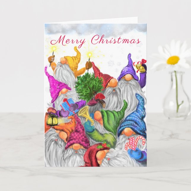 Feliz Cartão de Natal do Gnomo (Planta pequena)