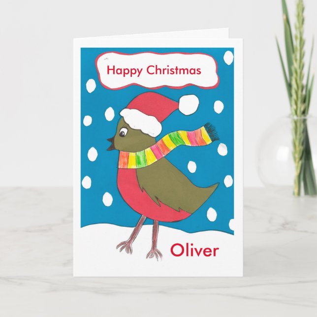 Feliz cartão de Natal Oliver (Frente)