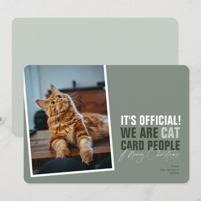 Feliz Cartão de Natal para Gatos Feliz Natal (Frente/Verso)